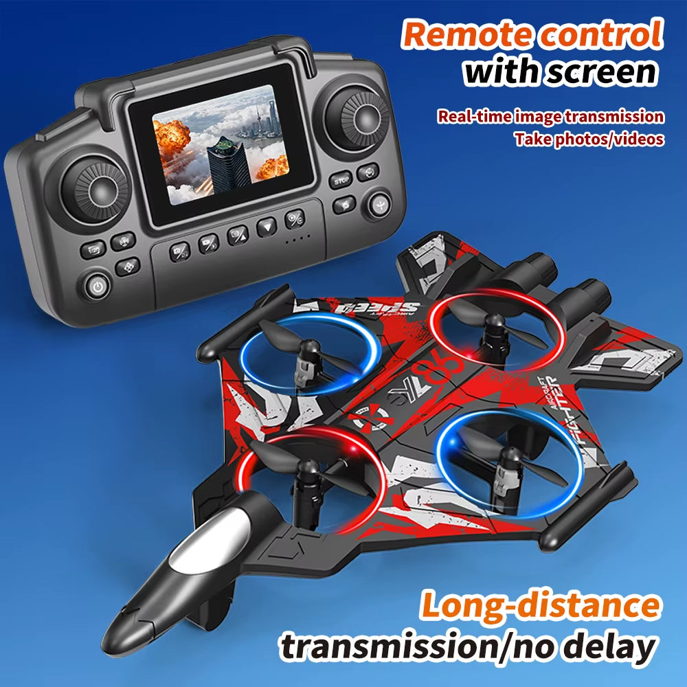 YL86 RC Plane Helicopter Three Speed Switching Aircraft Rolling at 360 °Fighter Hover at Fixed Height RC Drone Toys