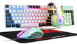 MANBASNAKE T11 Wired Gaming Keyboard and Mouse Headset Combo,Rainbow LED Backlit Wired Keyboard