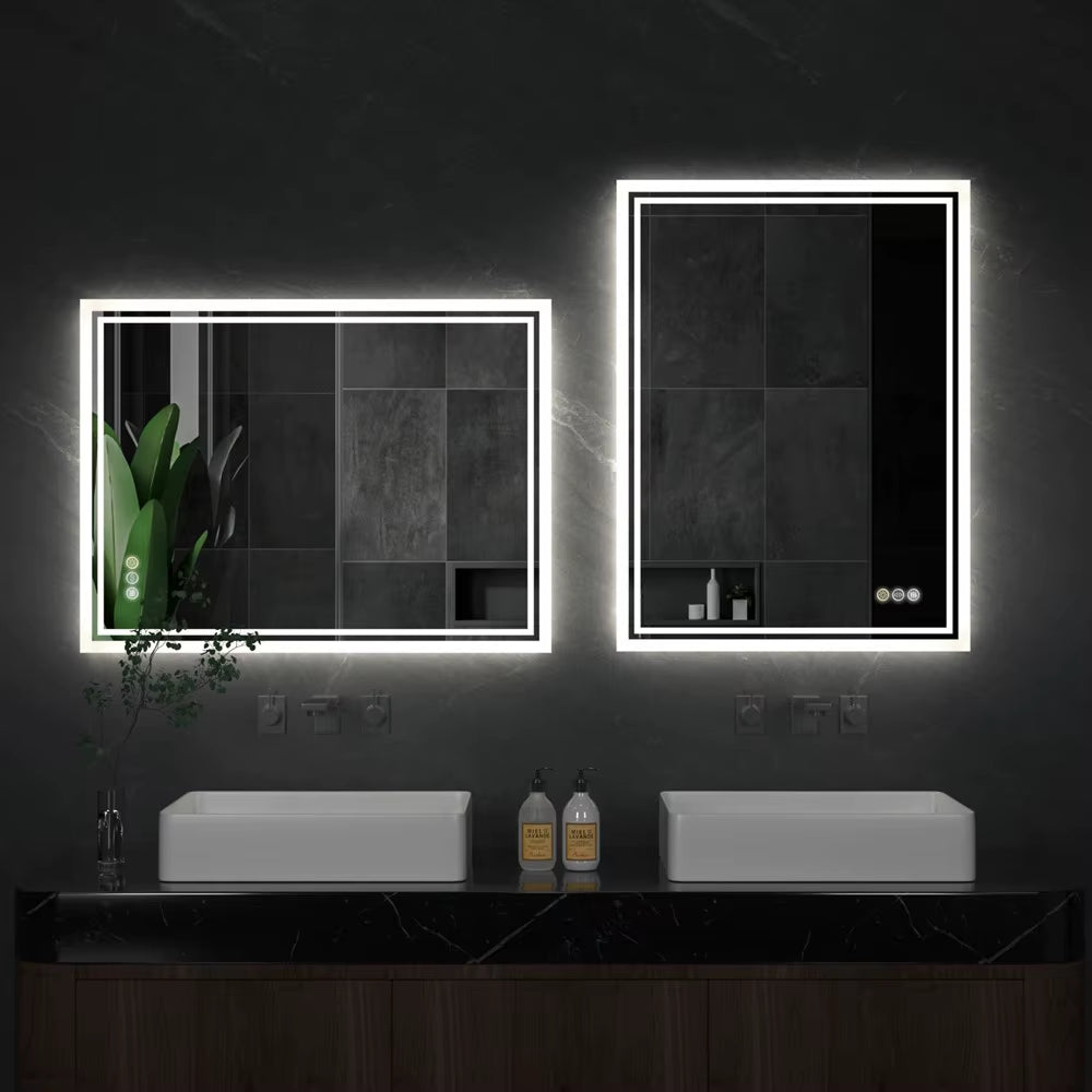 Illuminate LED Backlight Bathroom Mirror Frameless Dimmable Defog Bath/Shower/Shaving Mirror