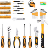 158-Piece General Household and Auto Repair Tool Set with Plastic Storage Toolbox