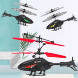 RC Helicopter 2CH Induction Remote Control Floating Airplane Gesture Control Aircraft Suspension Quadcopter with LED Kid Gift