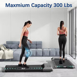 300Lbs Treadmill for Home 2.5HP Treadmills Walking Pad LCD Digital Data Display 2In1 Walking Running Fitness Exercise Machine