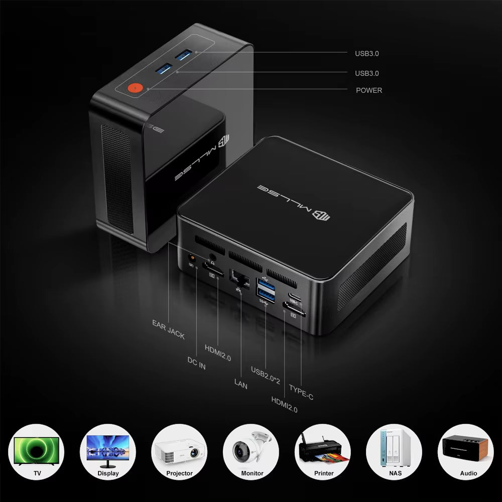 MLLSE G1 Pro Mini PC  Ryzen7 5700U DDR4 16GB RAM 512GB SSD Wifi6 BT5.2 Windows 11 Pro Mini Desktop Computer Gaming Work