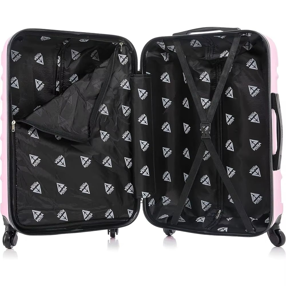 Lightweight Hardshell Spinner Luggage with Handle and Trolley, 28-Inch Pink Travel Suitcase