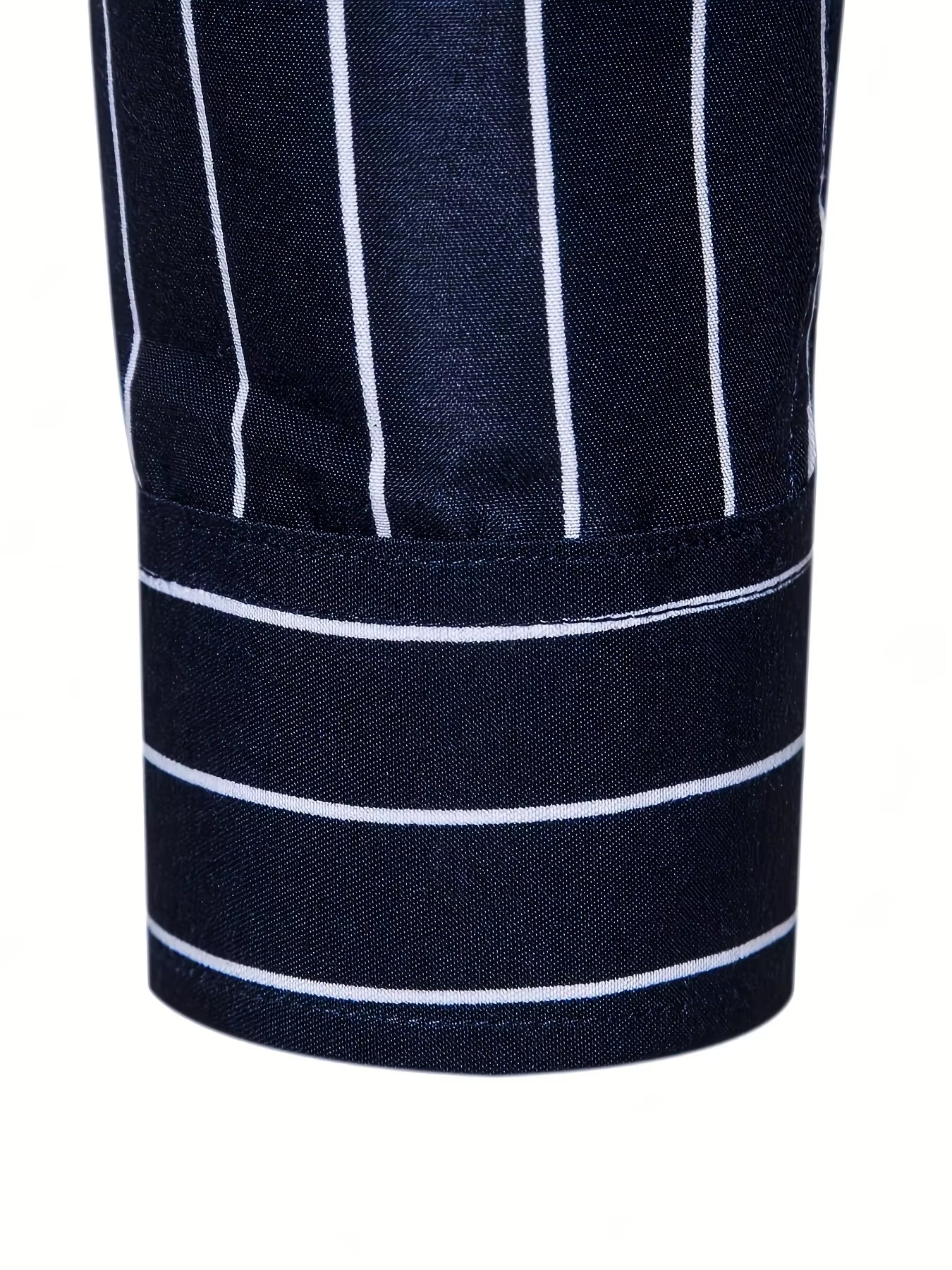 New Men'S Casual Shirt Fashion Striped Long Sleeve Male Business Dress Shirt