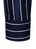 New Men'S Casual Shirt Fashion Striped Long Sleeve Male Business Dress Shirt