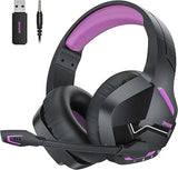 BW01 Wireless Gaming Headset with Mic for PC PS4 PS5 2.4G Bluetooth USB Gamer Headphones with Mic for Laptop Computer