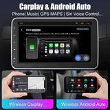 10.1 Inch 4+64GB Rotatable IPS Touchscreen Single 1 DIN Car Stereo Wireless Apple Carplay Android Auto FM Bluetooth GPS