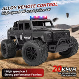 1:16 Alloy High-Speed Off-Road Police RC Truck with 2.4G Remote Control , Music & Bright LED Lights – Outdoor Toy Car for Kids
