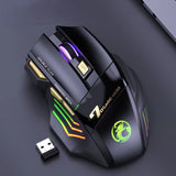 7-Key 2.4G Silent Rechargeable Colorful Breathing Light Wireless Gaming Mouse without Double Clicking Gaming Accessories