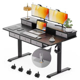 Ergonomic Electric Height Adjustable Standing Desk with 5 Drawers, 63 x 30 Inches, Customizable Office Furniture