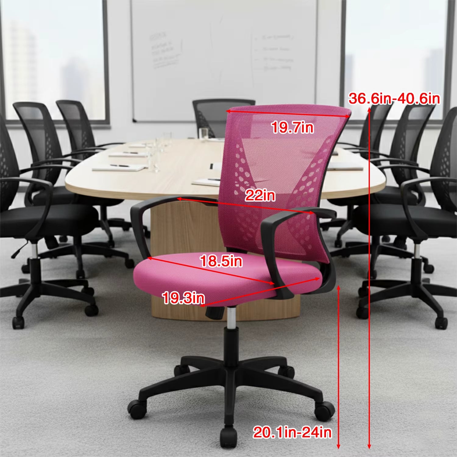 Ergonomic Mid Back Mesh Office Chair with Lumbar Support and Armrests