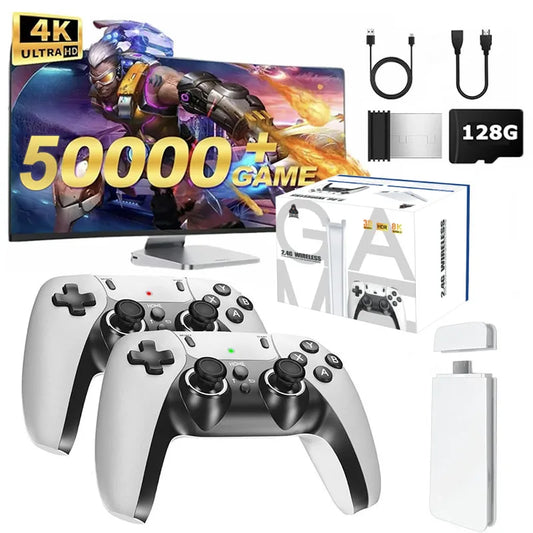 4K TV Game Stick M15 Video Game Console Built-In 40000+/50000 Games 128G Handheld Game Player Wireless Controller Retro Gamepad