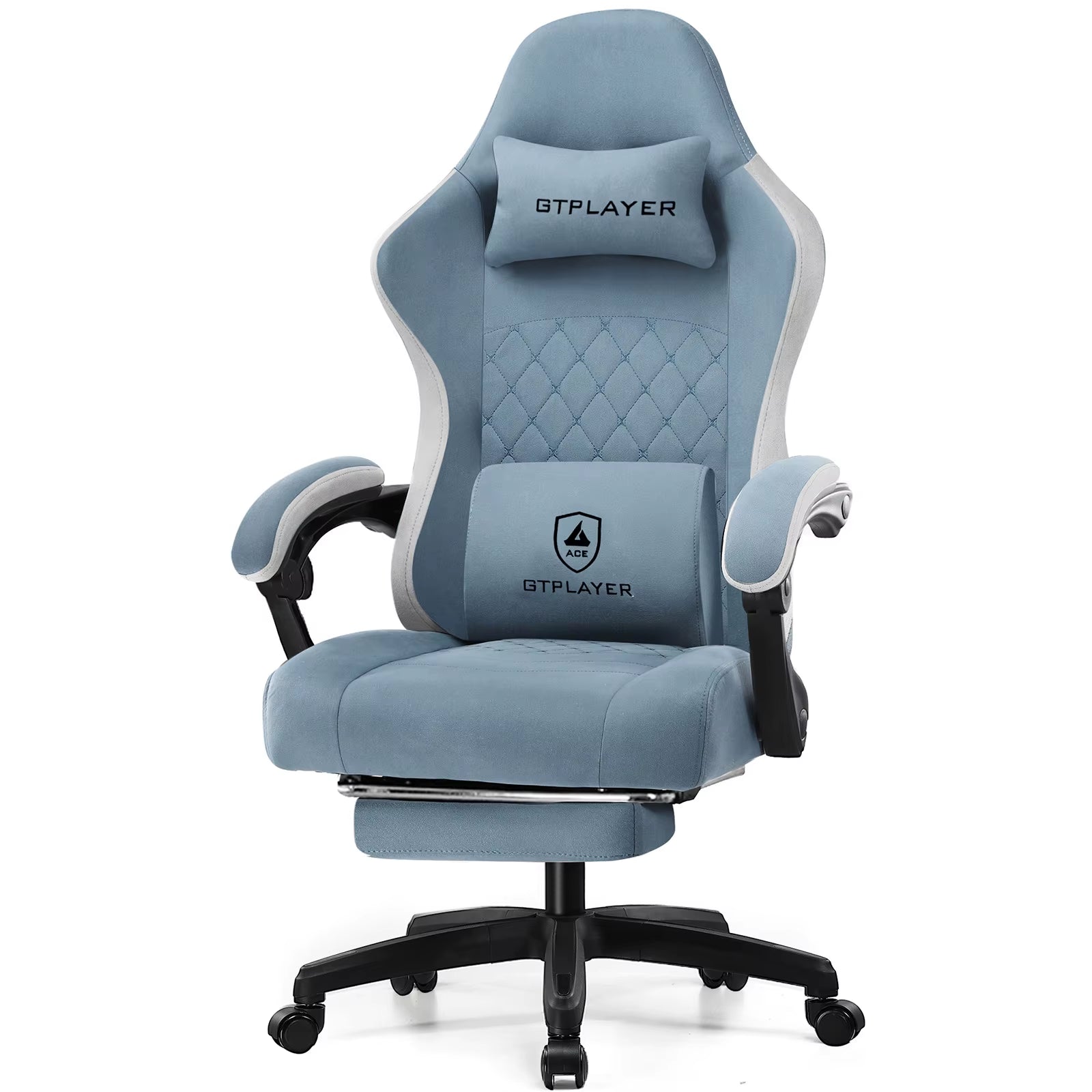 Ergonomic Gaming Chair with Pocket Spring Cushion, Adjustable Linkage Armrests, Footrest, and Lumbar Support