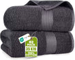 Extra Large Bath Sheets 2 Pack, 35X70 Inches, 100% Cotton Highly Absorbent Quick Dry Towels for Adults, Super Soft Grey