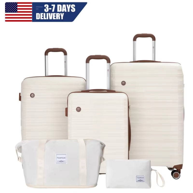 Luggage Sets 5 Piece,Suitcases with Double Spinner Wheels and TSA Lock,Hardcase 3 Set Luggage with Travel Duffle Bag