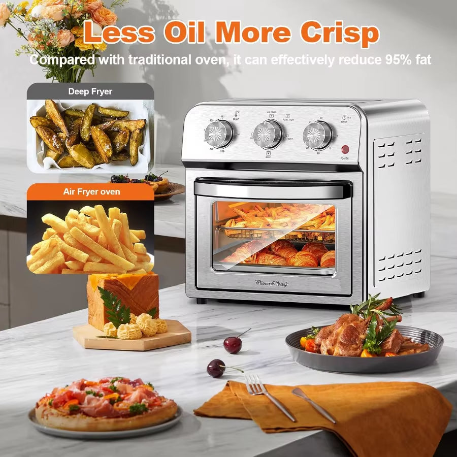 13QT Multifunctional Convection Toaster Oven Air Fryer Combo with 360 Hot Air Circulation for Healthy Oilfree Cooking Adjustabl