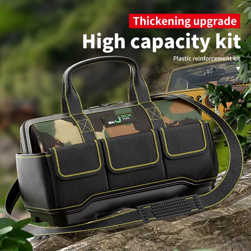Large Soft-Sided Tool Bag with Reinforced Bottom - Spacious Multi-Pocket Design for Organizing Wrenches, Screwdrivers & Tools