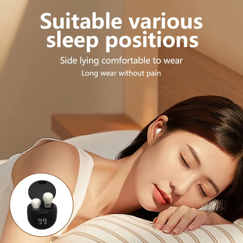 Super Bass Sleep Headphones Wireless Bluetooth Earphones with Mic Sports Earbuds Noise Reduction Mini HD Headset for Smart Phone