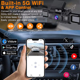 360° Car Dash Cam WIFI APP Video Recorder 1080P Car DVR 3/4 Lens Front inside Rotatable and Rear View Night Vision Black Box