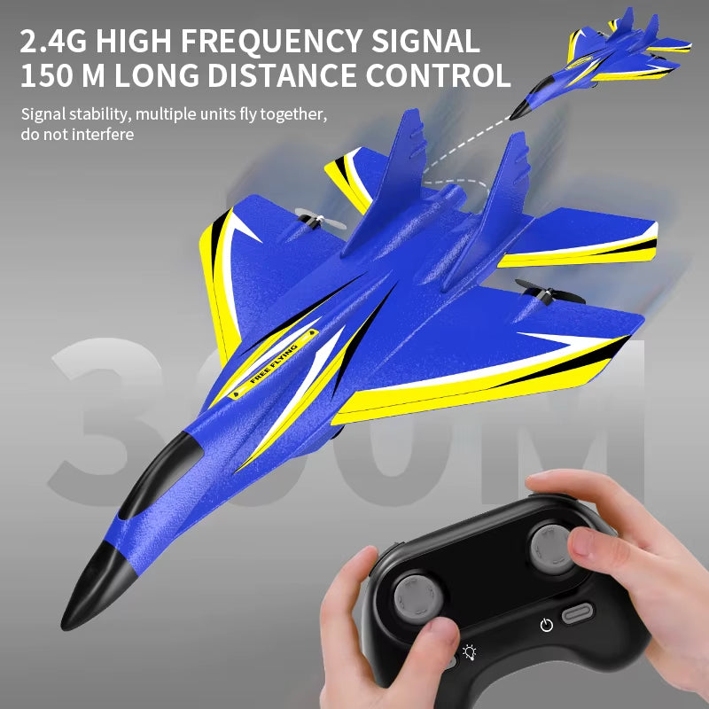 Dwi RC Foam Aircraft Plane 2.4G Radio Control Glider Remote Control Fighter Cool Lighting Plane Glider Airplane Foam Boy Toy Gif