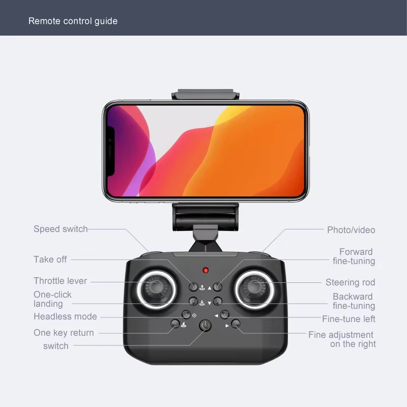 2024 New XT6 Mini Drone 4K 1080P HD Camera Wifi Fpv Air Pressure Altitude Hold Foldable Quadcopter RC Dron Kid Toy Boys Gifts