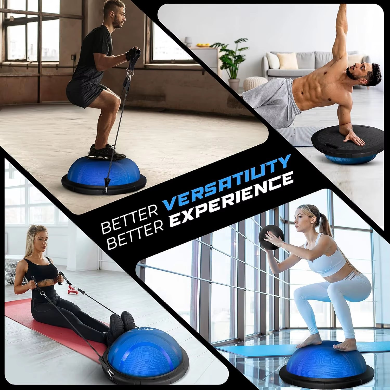 Yes4All 880LBS Half Ball Balance Trainer, Pilates Balance & Stability Ball for Exercises, Home Gym