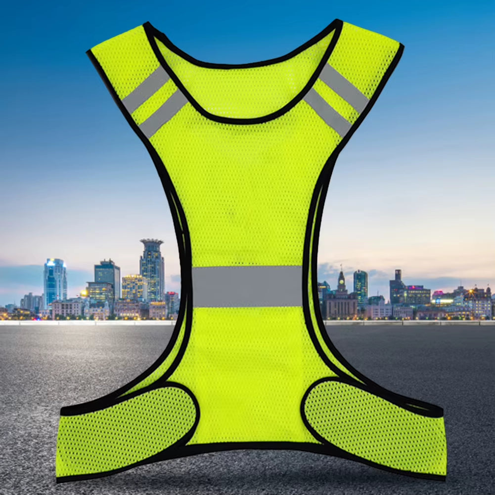 High Visibility Running Vest Breathable Night Work Safety Vest Lightweight Adjustable for Men Women Outdoor Night Riding