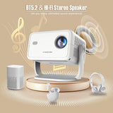 650ANSI L018 4K Projector Native 1080P Home Cinema Auto Focus Keystone Android 11 Wifi6 Portable Projector for Outdoor