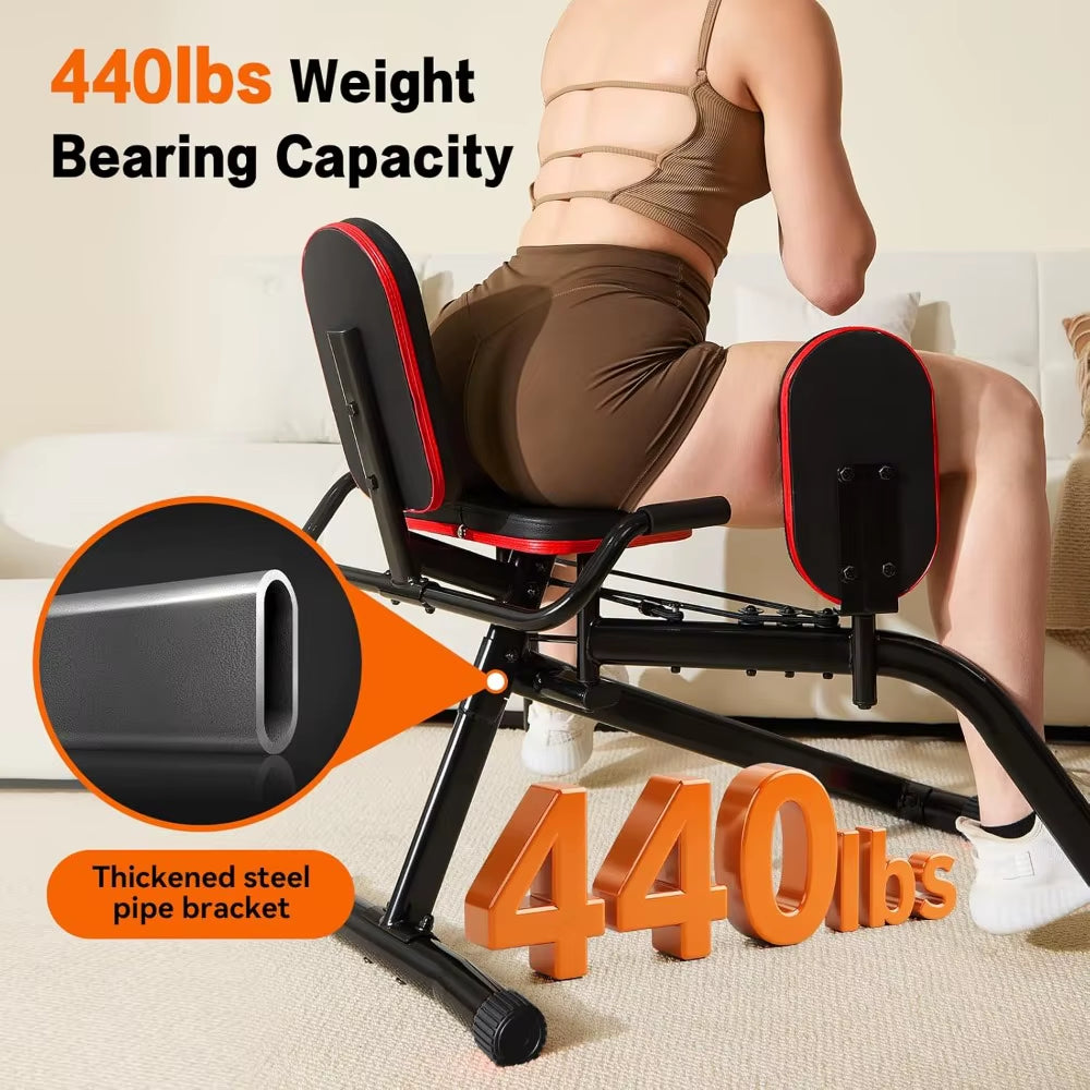 ERGOLIFE 6 Resistances Hip Abduction Machine for Home Office Inner Thigh Exercise Equipment Glute Training Machine