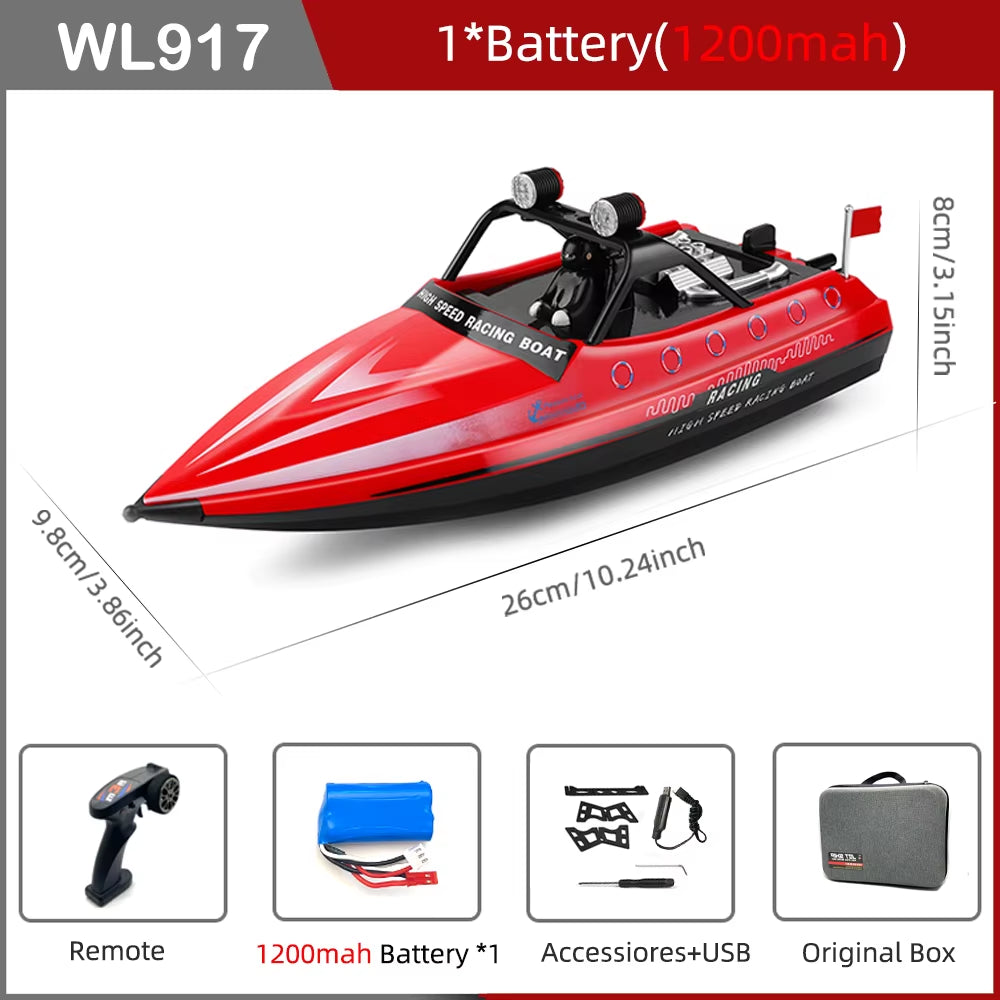 Wltoys WL917 RC Boat 2.4Ghz Remote Control Boats RC Jet Boat 16Km/H RC Boat Toy Gift for Kids Adults Boys Storage Bag Package