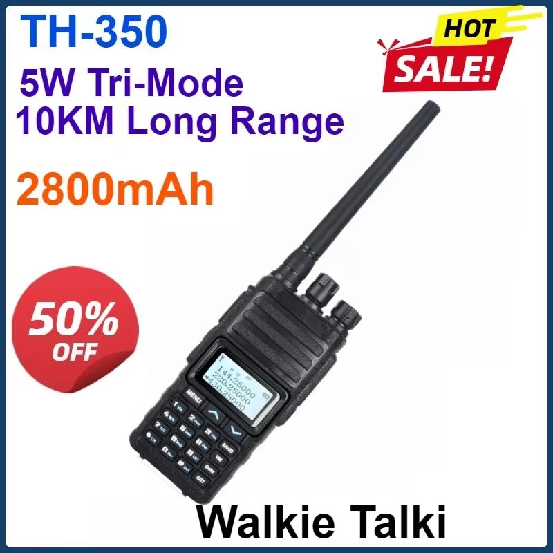 2800Mah 5W for TYT WALKIE TALKIE UHF VHF TH-350 TRI BAND Two Way Radio Scramber Roger FM Transceiver Walkie Talkie Profesional