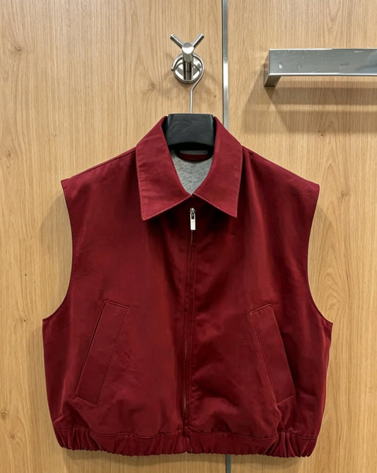 2026 New Style Womens Red Denim Vest Jacket Coat Size M L Fashionable and Good Texture Code 042