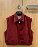 2026 New Style Womens Red Denim Vest Jacket Coat Size M L Fashionable and Good Texture Code 042