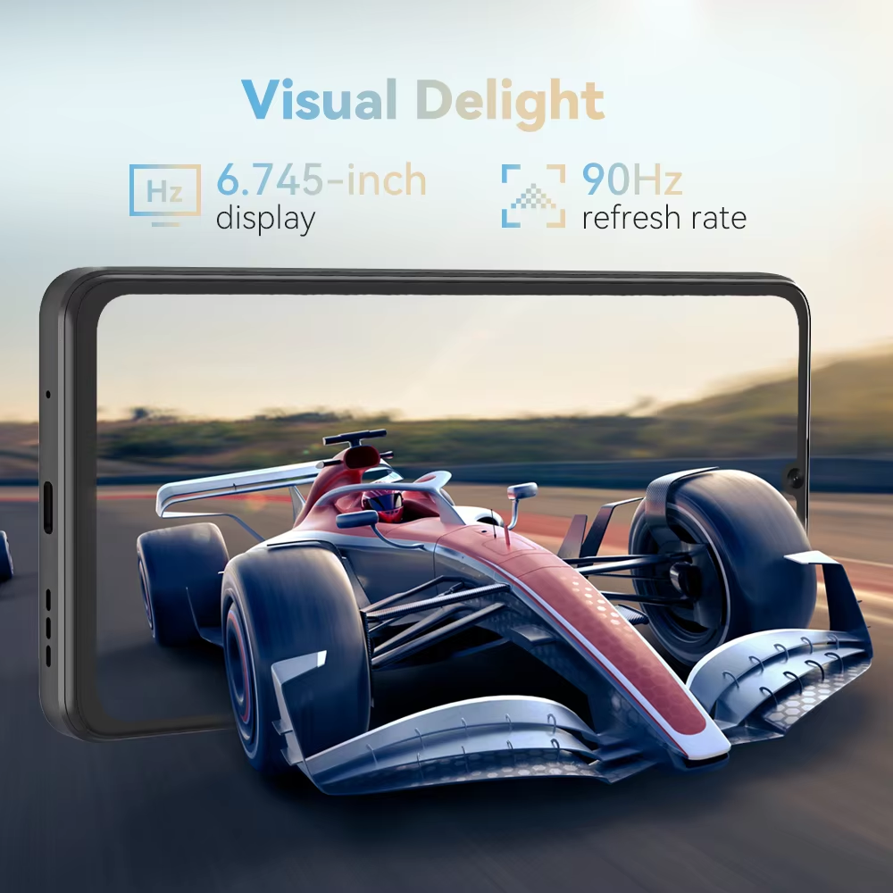 A20, Smartphone Android 14, 12GB (4GB+8GB Extend) RAM+128GB ROM, 90Hz 6.745-Inch HD+ Display, 5100Mah, 48MP Camera,Face ID
