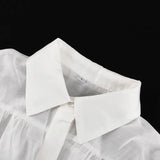 Office Lady Elegant White Casual Loose Blouses Fashion New Long Sleeve Women Shirt Turndown Collar Tops