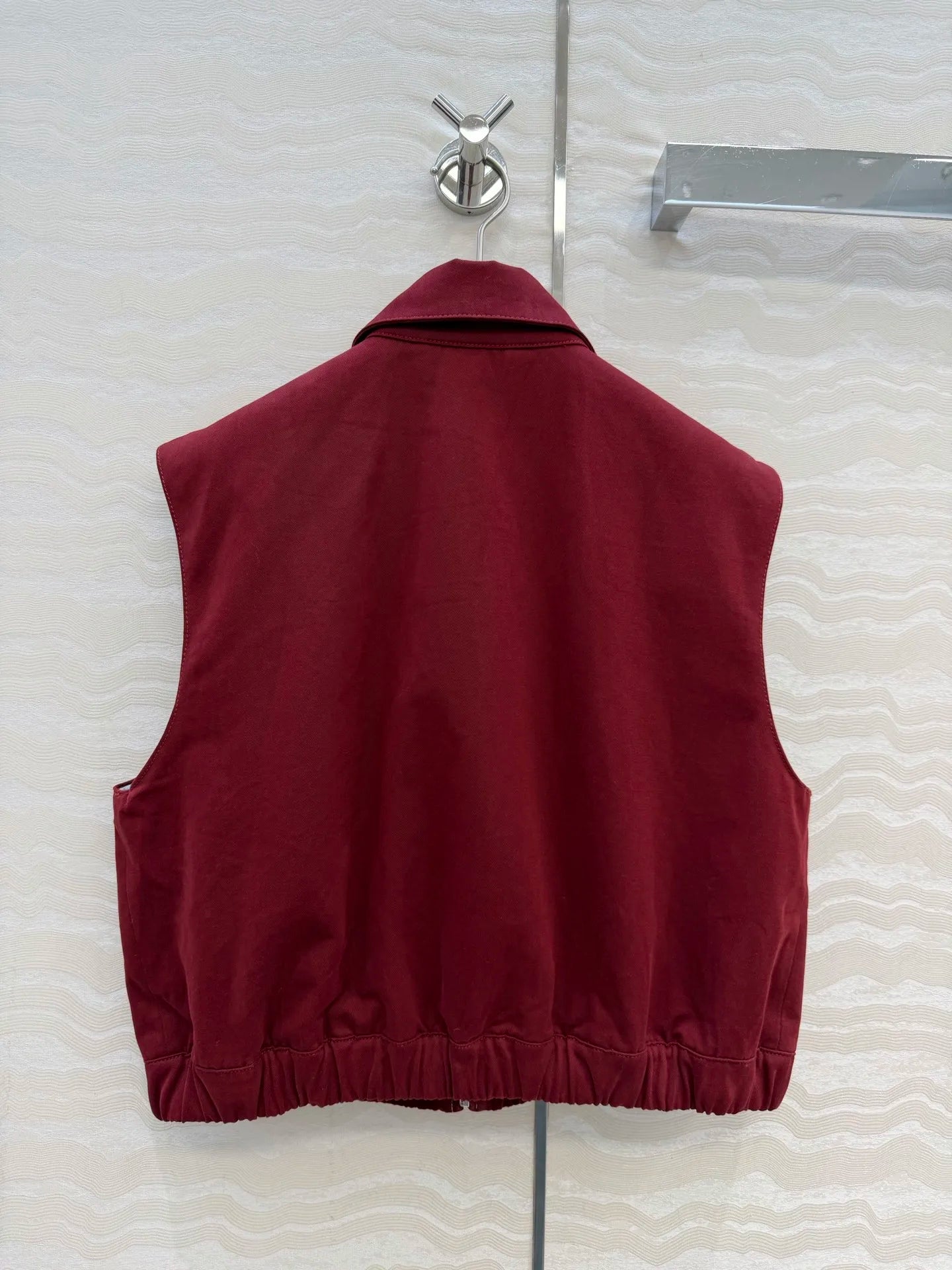 2026 New Style Womens Red Denim Vest Jacket Coat Size M L Fashionable and Good Texture Code 042