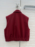 2026 New Style Womens Red Denim Vest Jacket Coat Size M L Fashionable and Good Texture Code 042