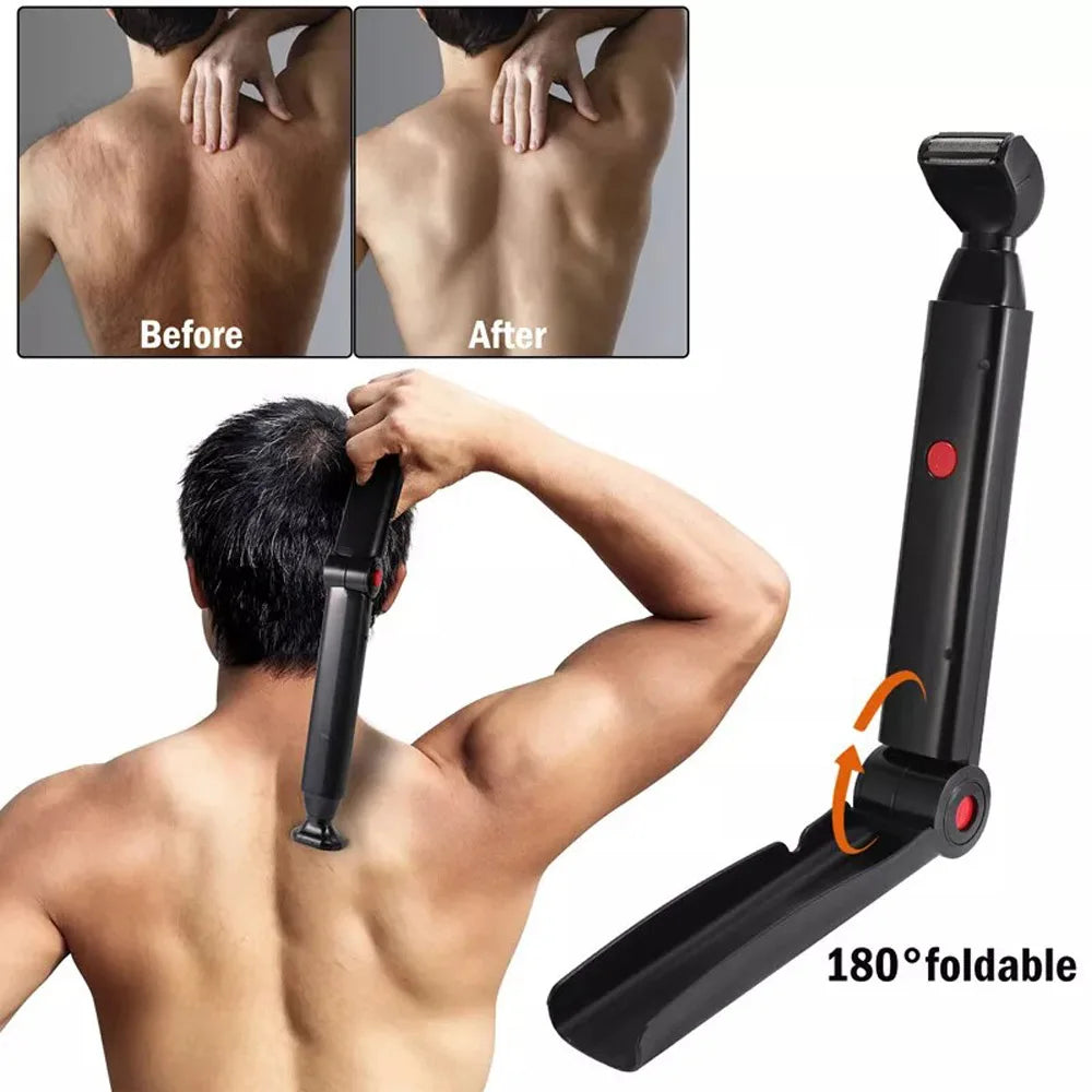 Long Handle Electric Back Shaver For Men USB Rechargeable Body Hair Removal Razor