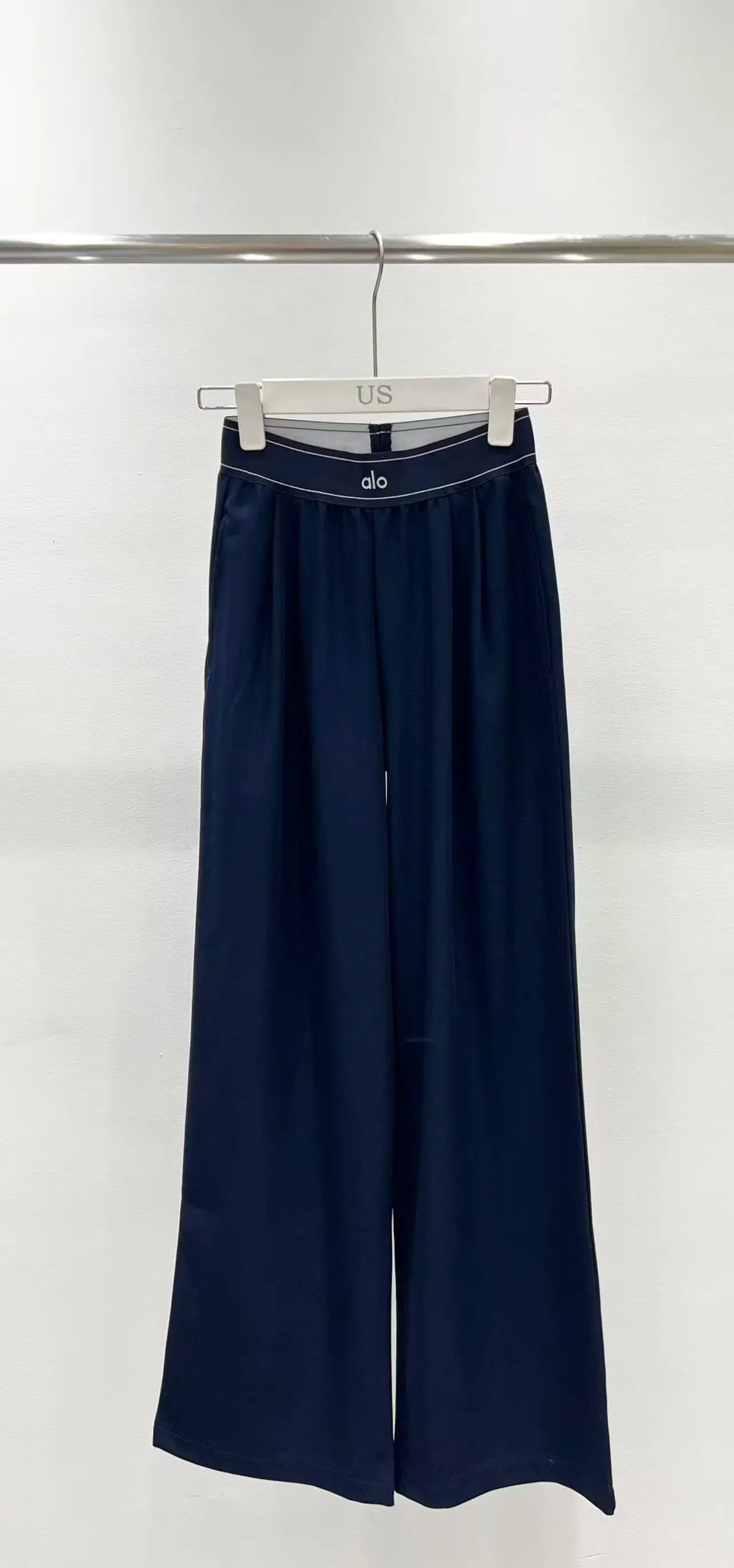 2026 New Style Womens Spliced Waist Casual Straight Pants Size M L Comfortable and Versatile Code 041