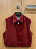 2026 New Style Womens Red Denim Vest Jacket Coat Size M L Fashionable and Good Texture Code 042