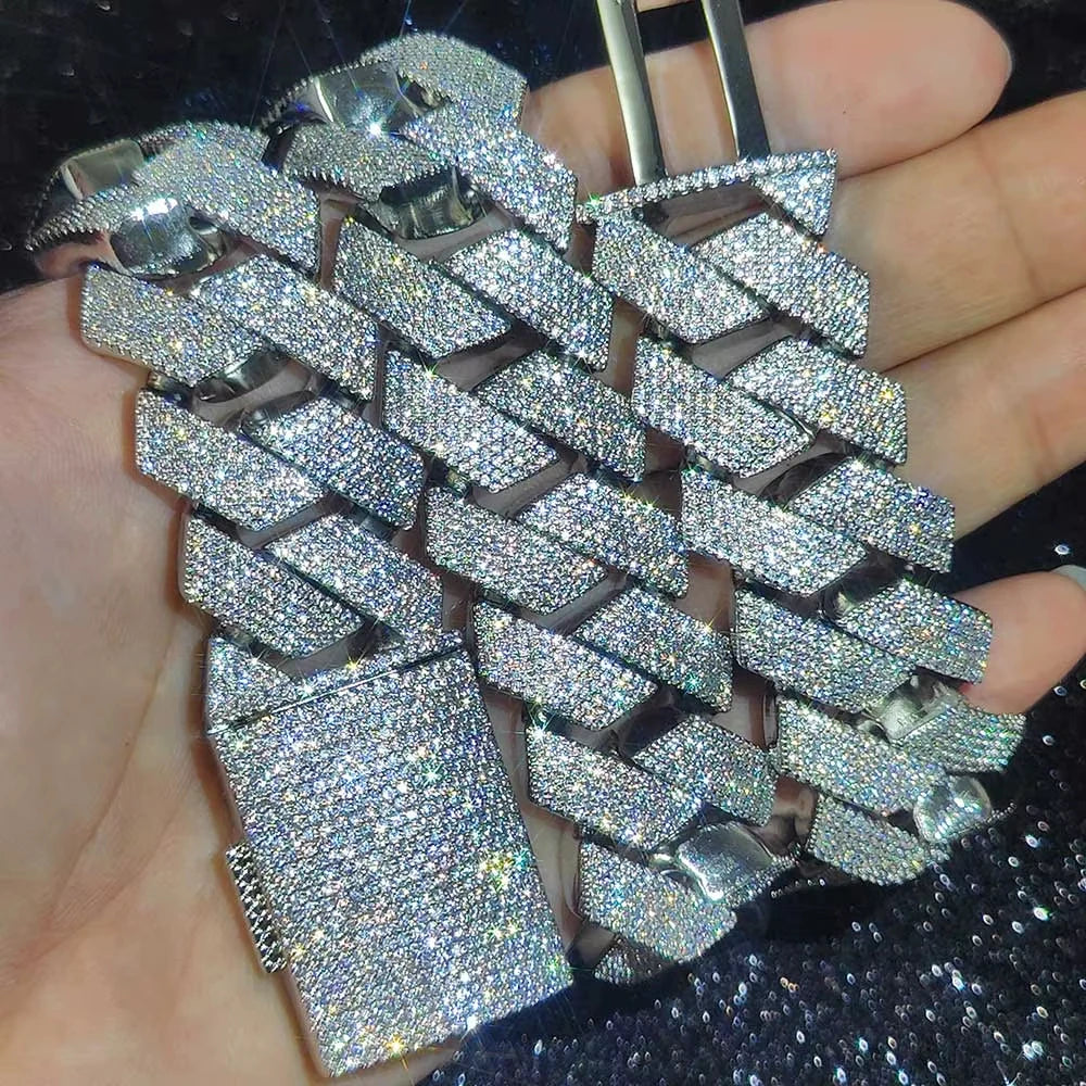Hip Hop Jewelry Men Iced Out Chains Big Heavy 25mm Six Rows Cz Stone Cuban Link Chain High Quality Bling Necklace ﻿