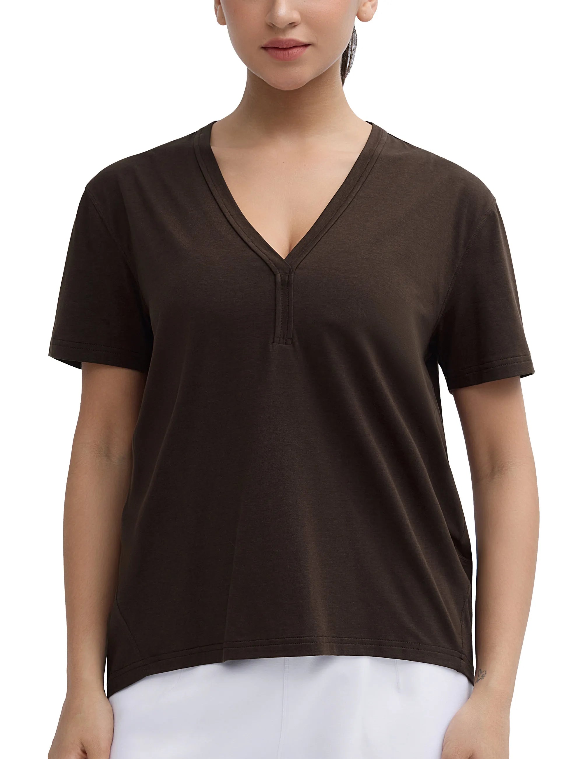 THE GYM PEOPLE Women's Loose Fit Workout T-Shirts V Neck Short Sleeve Running Yoga Lounge Tee Tops