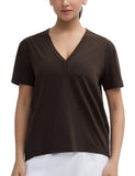 THE GYM PEOPLE Women's Loose Fit Workout T-Shirts V Neck Short Sleeve Running Yoga Lounge Tee Tops