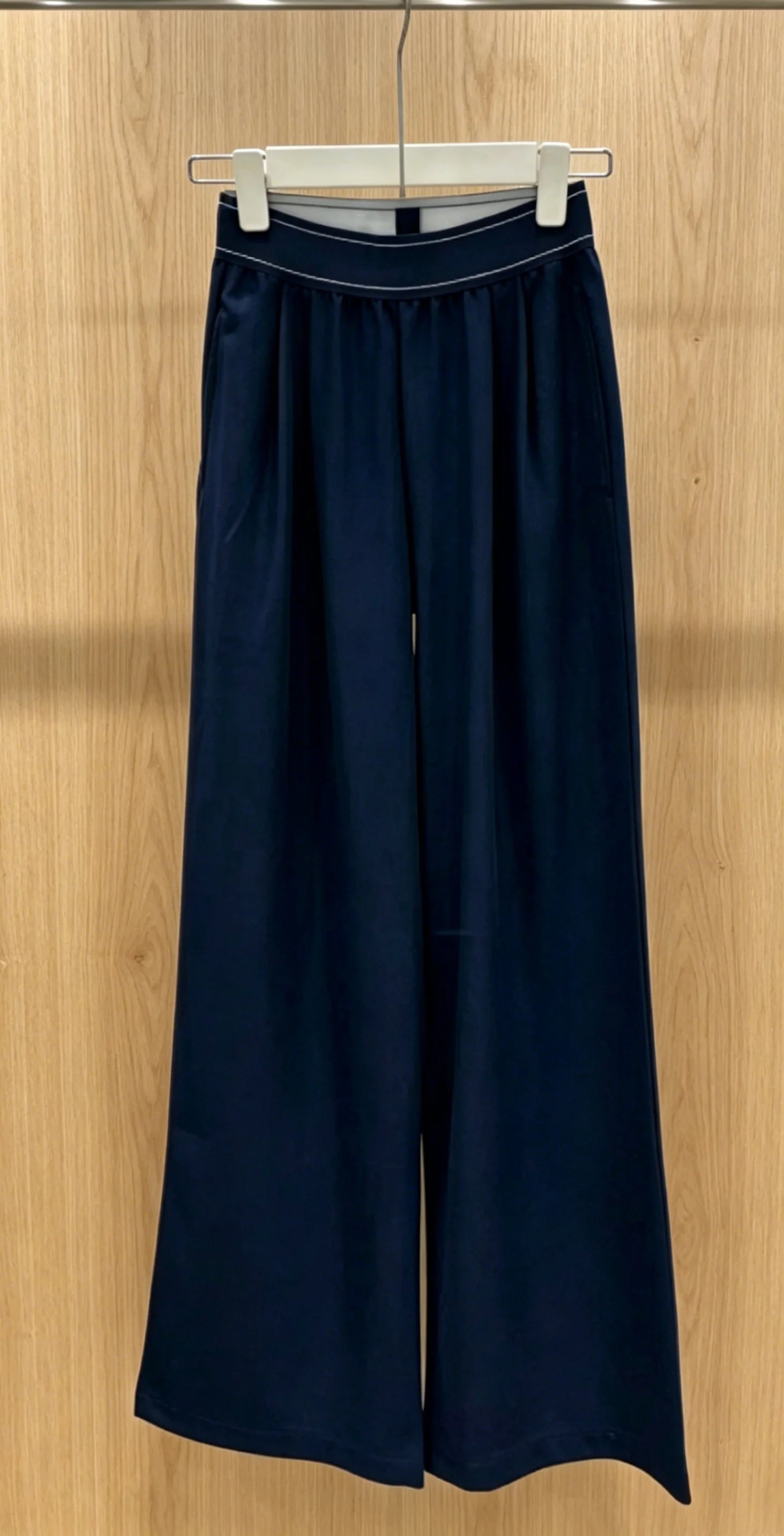 2026 New Style Womens Spliced Waist Casual Straight Pants Size M L Comfortable and Versatile Code 041