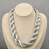 12Mm Men'S Twisted Rope Chain Necklace, High-Quality Hip-Hop Jewelry, Suitable for Daily And Party Use, Hip-Hop Style, Perfect for Carnival, Father'S Day, Birthdays, Christmas Gift