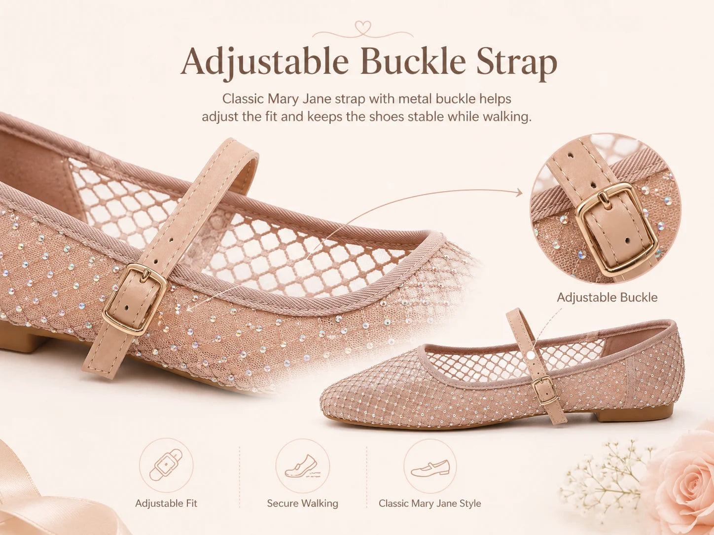 2026 Women's Mesh Ballet Flats Pointed Toe Breathable Flat Shoes Elegant Casual Slip On Shoes For Office Travel