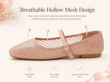 2026 Women's Mesh Ballet Flats Pointed Toe Breathable Flat Shoes Elegant Casual Slip On Shoes For Office Travel