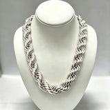 12Mm Men'S Twisted Rope Chain Necklace, High-Quality Hip-Hop Jewelry, Suitable for Daily And Party Use, Hip-Hop Style, Perfect for Carnival, Father'S Day, Birthdays, Christmas Gift