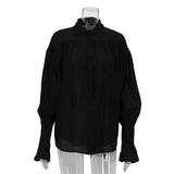 Office Lady Elegant White Casual Loose Blouses Fashion New Long Sleeve Women Shirt Turndown Collar Tops